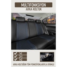 Opel Astra J Sedan Deri Oto Koltuk Kılıfı Ön Arka Set Exclusıve Serisi Siyah Mavi Scr