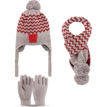 Benitto Kids Kitti 4-8 Yaş Erkek Çocuk Atkı Bere Eldiven 3'lü Takım