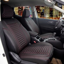 Fiat Tipo Deri Oto Koltuk Kılıfı Ön Arka Set Exclusıve Serisi Siyah Kırmızı Scr