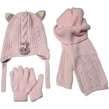 Benitto Kids Kitti 1-4 Yaş Kız Bebek & Çocuk  Atkı Bere Eldiven 3'lü Takım