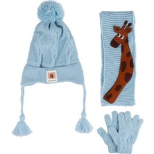 Benitto Kids Kitti 1-4 Yaş Erkek Bebek & Çocuk Atkı Bere Eldiven 3'lü Takım