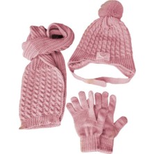 Benitto Kids Kitti 4-8 Yaş Kız Çocuk Atkı Bere Eldiven 3'lü Takım