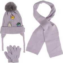 Benitto Kids Kitti 1-4 Yaş Kız Bebek & Çocuk Atkı Bere Eldiven 3'lü Takım