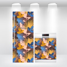 Buzdolabı ve Bulaşık Makinesi Kapak Kendinden Yapışkanlı Folyo Kaplama Çiçek Desen