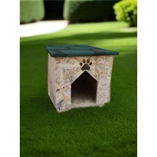 Kedi Evi Kulübesi Ahşap Doğal Üstü Membran Kaplama Yağmur ve Soğuk Hava Geçirmez