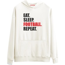 Eastek Football Tasarım Baskılı Premium 3 Iplik Şardonlu Kapüşonlu Unisex, Kadın, Erkek Hoodie Sweatshirt