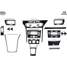 Mars Cockpit Design Opel Astra H Konsol-Torpido Kaplama 2004-2013 Siyah Karbon