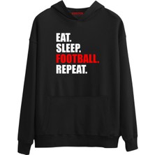 Eastek Football Tasarım Baskılı Premium 3 Iplik Şardonlu Kapüşonlu Unisex, Kadın, Erkek Hoodie Sweatshirt