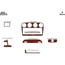 Mars Cockpit Design Opel Omega B Konsol-Torpido Kaplama 1993-1999 7 Parça Maun
