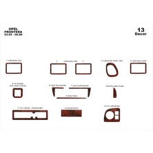 Mars Cockpit Design Opel Frontera Konsol-Torpido Kaplama 1995-1998 13 Parça Maun