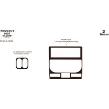 Mars Cockpit Design Peugeot 1007 Konsol-Torpido Kaplama 2005 2 Parça Koyu Meşe