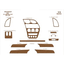 Mars Cockpit Design Peugeot 306 Konsol-Torpido Kaplama 1993-1997 13 Parça Açık Meşe