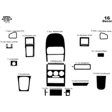 Mars Cockpit Design Opel Astra G Alüminyum Kaplama 1998-2003 16 Parça  Piano Black