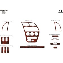 Mars Cockpit Design Peugeot 306 Konsol-Torpido Kaplama 1997-2003 11 Parça Maun