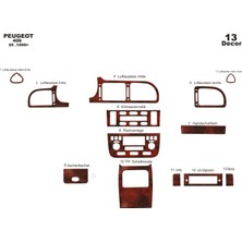Mars Cockpit Design Peugeot 406 Konsol-Torpido Kaplama 1999-2005 13 Parça Maun