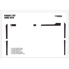 Mars Cockpit Design Peugeot 207 Kapı Çıtaları 2007 - 7 Parça Koyu Meşe