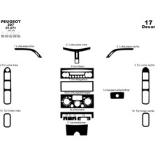 Mars Cockpit Design Peugeot 207 Konsol-Torpido Kaplama 2007 17 Parça Piano Black