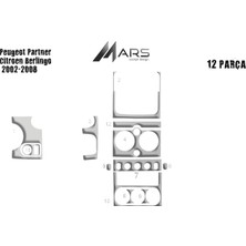 Mars Cockpit Design Peugeot Partner Berlingo Konsol-Torpido Kaplama 2002-2008 12 Par Alüminyum