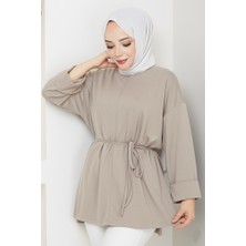 İlkimay.com Günsel Ipli Oysho Tunik 1646 - Taş