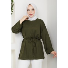 İlkimay.com Günsel Ipli Oysho Tunik 1646 - Haki