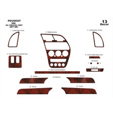 Mars Cockpit Design Peugeot 306 Konsol-Torpido Kaplama 1993-1997 13 Parça Maun
