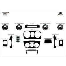 Mars Cockpit Design Peugeot Bipper Fiorino Nemo Konsol-Torpido Kaplama  2008 27 Par? Piano Black