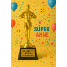 biton  kişiye özel yılın en ıyi annesi ödül kupası - altın renk dekoratif hediye büyük boy