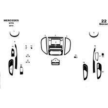Mars Cockpit Design Mercedes Vito Konsol-Torpido Kaplama 2015 21 Parça  Piano Black
