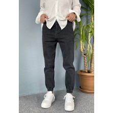 Alışveriş Sokağı Paçası Lastikli Boyfriend Jogger Kot Pantolon