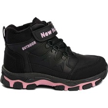 New Hunter Newhunter Çocuk Kışlık Içi Yünlü Su Geçirmez Outodoor  Bot - Siyah-Pembe - 34