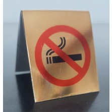 Sigara Içilmez Levhası Masa Üstü 8X8CM Aliminyum Parlak Metal