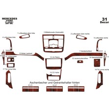 Mars Cockpit Design Mercedes Viano Otomatik Konsol-Torpido Kaplama 2006 31 Parça Maun