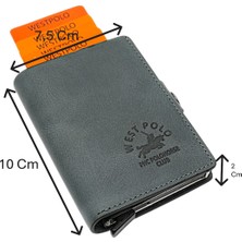 Westpolo Hakiki Eskitme Deri Bozuk Para Bölmeli ve Mekanizmalı Unisex Cüzdan - Siyah