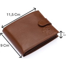 Westpolo Hakiki Deri Patlı Kağıt Para ve Bol Kart Bölmeli Erkek Cüzdanı - Taba