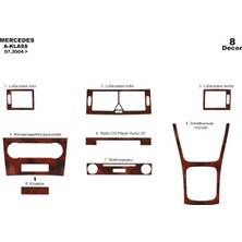 Mars Cockpit Design Mercedes A/b Serisi Konsol-Torpido Kaplama 2004 8 Parça Maun