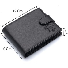 Westpolo Hakiki Deri Kağıt Para, Bozuk Para ve Bol Kart Bölmeli ve Patlı Erkek Cüzdanı - Siyah