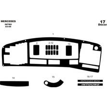 Mars Cockpit Design Mercedes Intro Konsol-Torpido Kaplama 2003-2005 17 Parça Piano Black