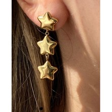 Çelik Üç Yııldız Küpe