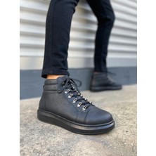 Mevese Atto Bağcıklı Ortopedik Taban Cilt Erkek Spor Bot CST - Siyah