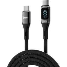 Lidyahan Store 100W 5A Qc4.0 Dijital LED Ekranlı E-Mark Çipli USB Pd Type-C Hızlı Şarj ve Data Kablosu 2 Metre