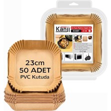 Lidyahan Store 50 Adet Air Fryer Pişirme Kağıdı 23 cm – Tek Kullanımlık, Yapışmaz, Yağ Geçirmez, Kare Tabak Model Hava Fritöz Yağlı Kağıdı Pvc Ambalaj
