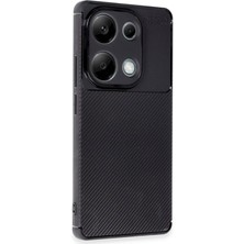 Lidyahan Store Poco M6 Pro 4g Kılıf Auto Focus Karbon Desenli Silikon Kapak Siyah