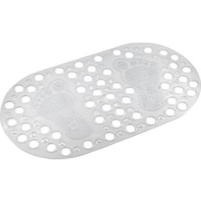 Lidyahan Store Mark Premium Serisi Banyo - Küvet Içi Kaydırmaz Vantuzlu Ayak Desenli Paspas 66,5 x 36,5 Cm, Beyaz