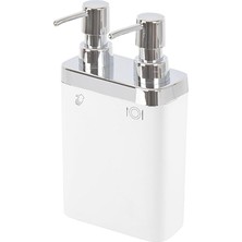 Lidyahan Store Viva 2'li Sıvı Sabunluk, ‎6 x 12.5 x 22 Cm, Beyaz (M-E11-01)