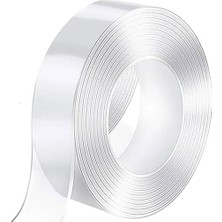 Lidyahan Store Çift Taraflı Yapışkan Bant, Ekstra Güçlü, Şeffaf, Ince, Iz Bırakmaz, Kaymaz, 3 Metre