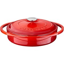 Lidyahan Store Metal Heritage Serisi - Çok Amaçlı Tencere, Yuvarlak, 28 Cm, Kırmızı