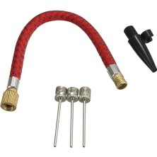 Lidyahan Store 5'li Pompa Iğne Seti, Top Şişirme Ucu, Esnek Hortum Adaptörlü, Futbol Basketbol Voleybol Topu Pompa Iğneleri, Yatak Bot Balon Bisiklet Şişirme Aparatı, Dayanıklı Metal Iğne ve Plastik Uç