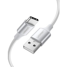 Lidyahan Store Örgülü USB Type-C Şarj ve Data Kablosu, Beyaz, 2 Metre