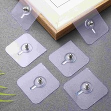 Lidyahan Store Yapışkanlı Vida Şeffaf Duvara Monte Vida Kancaları, Iz Bırakmayan Asma Çivi Kancaları Tutucular Vidalar, Banyo Mutfak Oturma Odası Için Dekoratif Tablolar Asmak Için Şeffaf Vida Duvar Çivisi(4 Adet)