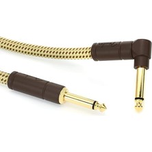 Lidyahan Store Deluxe Series Instrument Cable Tweed Açılı - 3 Metre Enstrüman Kablosu